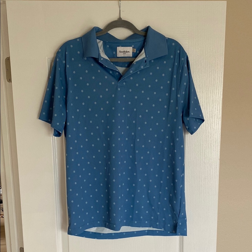 Goodfellow & Co Blue Polo Shirt with Geometric Pattern